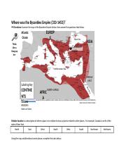 identifying the three continents where the byzantine empire controlled land 1