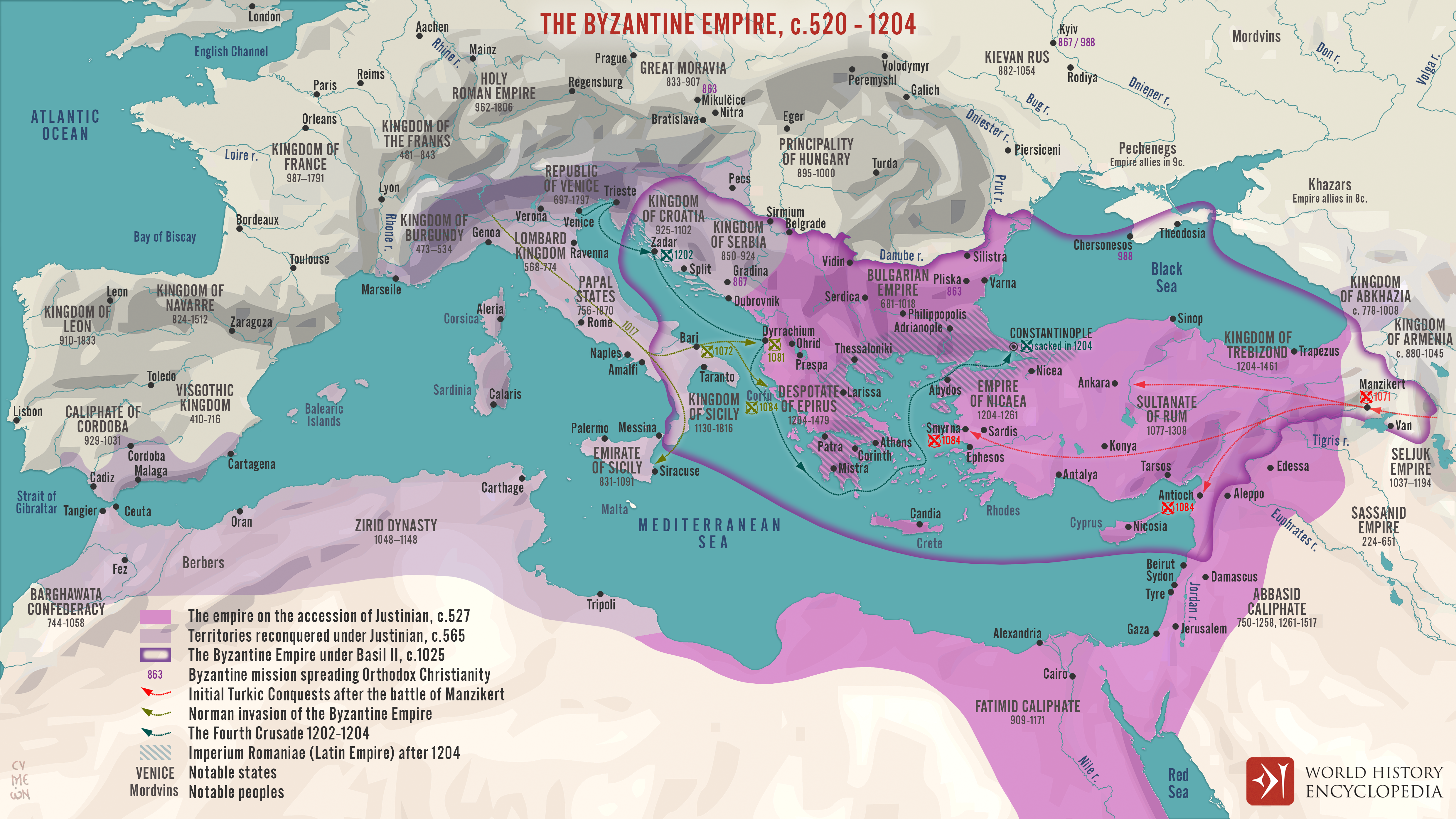 Exploring the Historical Geography: Map of the Byzantine Empire