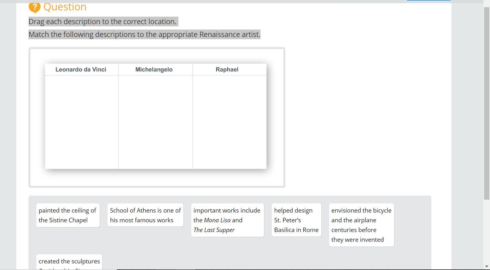 Matching Descriptions to the Appropriate Italian Renaissance Artist: A Comprehensive Guide